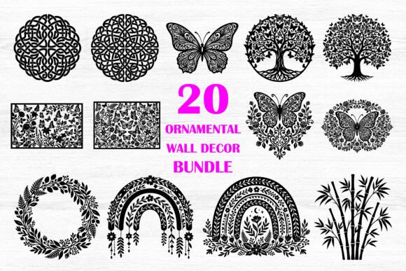 Elevating Interior Design with the 20 Ornamental Wall Decor SVG Bundle