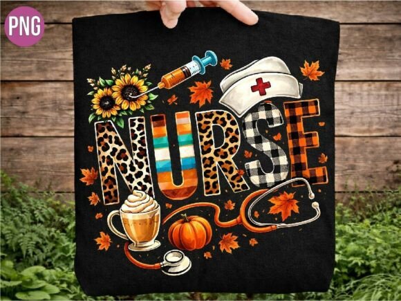 Embracing the Fall Autumn Nurse Coffee Leopard Print Aesthetic