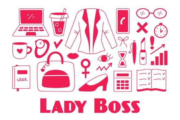 Evaluating Lady Boss Doodles PNG Clipart for Modern Feminine Branding Projects