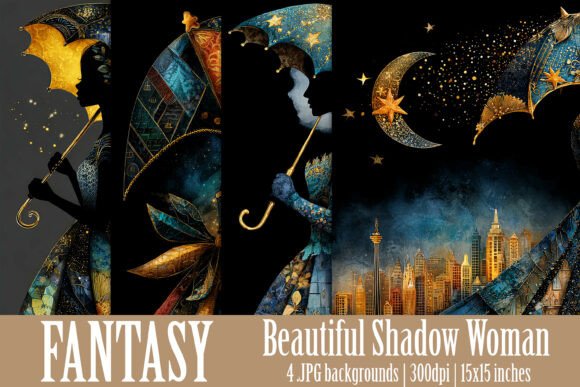 Fantasy Shadow Woman 15x15 Backgrounds 1