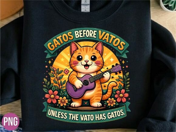 Gatos Before Vatos: Cute Cat PNG for T-Shirts