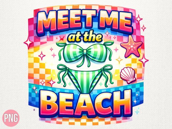 Meet Me at the Beach Bikini Summer PNG: Your Go-To for Vibrant Seasonal Designs