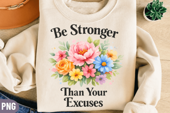 Strategic Brand Elevation with the Be Stronger Floral Sublimation PNG
