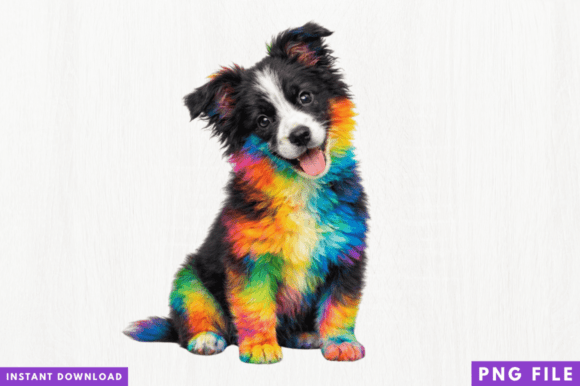 Unleash Creativity with the Rainbow Puppy Sublimation PNG
