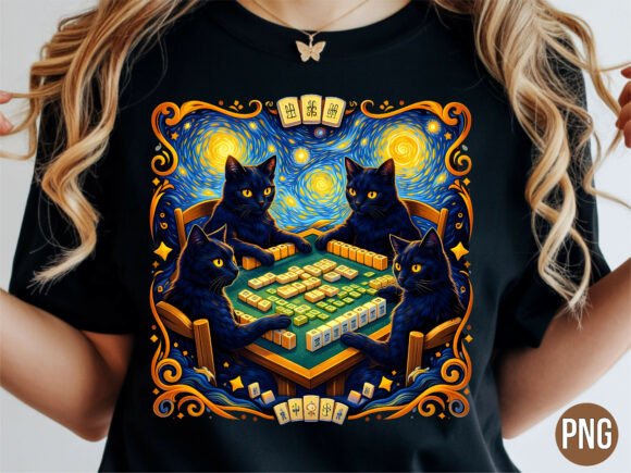 Unlocking Creative Potential with Starry Night Black Cats Playing PNG Designs