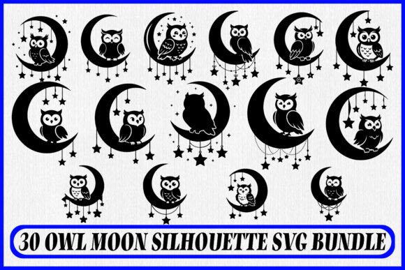 Unlocking Nighttime Creativity with the 30 Owl Moon Silhouette SVG Bundle