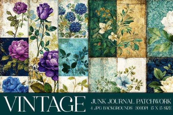 Vintage Quilt Style Backgrounds, S18: A Patchwork of Possibilities for Your Creative Projects